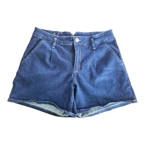 Copperflash High Rise Denim Shorts Size 12 Blue Distressed
